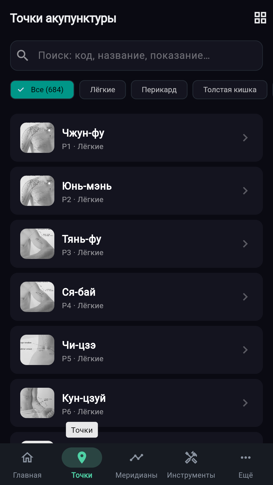 Список точек